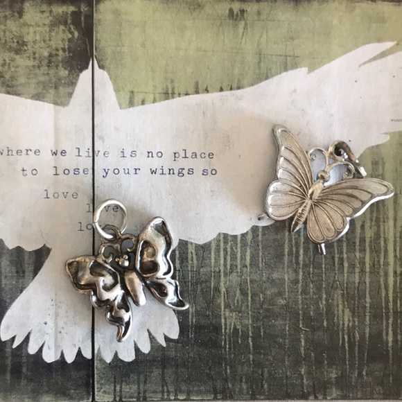 Jewelry - 2 sterling butterfly pendants